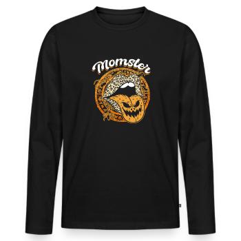 MOMSTER capture l’ d’Halloween - T-shirt manches longues Premium bio Homme - noir - Devant - Nico (187cm)