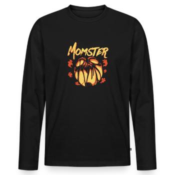 MOMSTER capture l’ d’Halloween - T-shirt manches longues Premium bio Homme - noir - Devant - Nico (187cm)