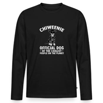 Chiweenie Chien - T-shirt manches longues Premium bio Homme - noir - Devant - Nico (187cm)