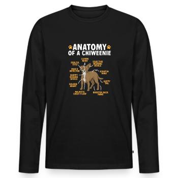 Chiweenie Chien - T-shirt manches longues Premium bio Homme - noir - Devant - Nico (187cm)