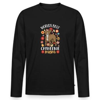 Chiweenie Chien - T-shirt manches longues Premium bio Homme - noir - Devant - Nico (187cm)