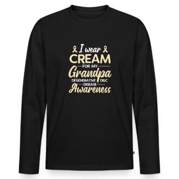 I wear cream for my grandfather degenerative - Men's Premium Organic Long Sleeve Shirt - black - Front - Nico (187cm)