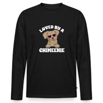 Chiweenie Chien - T-shirt manches longues Premium bio Homme - noir - Devant - Nico (187cm)