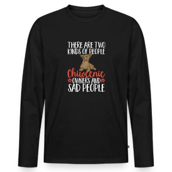 Chiweenie Chien - T-shirt manches longues Premium bio Homme - noir - Devant - Nico (187cm)
