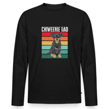 Chiweenie Chien - T-shirt manches longues Premium bio Homme - noir - Devant - Nico (187cm)