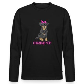 Chiweenie Chien - T-shirt manches longues Premium bio Homme - noir - Devant - Nico (187cm)