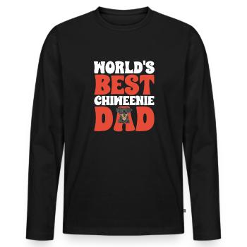 Chiweenie Chien - T-shirt manches longues Premium bio Homme - noir - Devant - Nico (187cm)