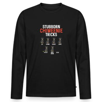 Chiweenie Chien - T-shirt manches longues Premium bio Homme - noir - Devant - Nico (187cm)