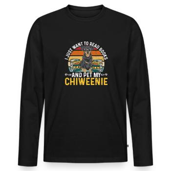 Chiweenie Chien - T-shirt manches longues Premium bio Homme - noir - Devant - Nico (187cm)