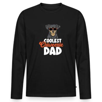 Chiweenie Chien - T-shirt manches longues Premium bio Homme - noir - Devant - Nico (187cm)