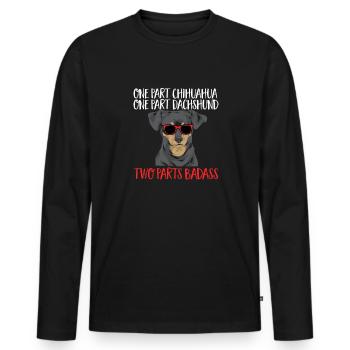 Chiweenie Chien - T-shirt manches longues Premium bio Homme - noir - Devant - Nico (187cm)