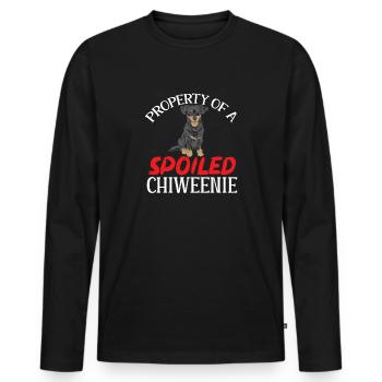 Chiweenie Chien - T-shirt manches longues Premium bio Homme - noir - Devant - Nico (187cm)