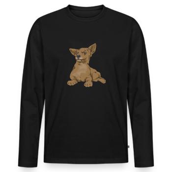 Chiweenie Chien - T-shirt manches longues Premium bio Homme - noir - Devant - Nico (187cm)
