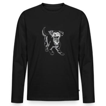 Chiweenie Chien - T-shirt manches longues Premium bio Homme - noir - Devant - Nico (187cm)