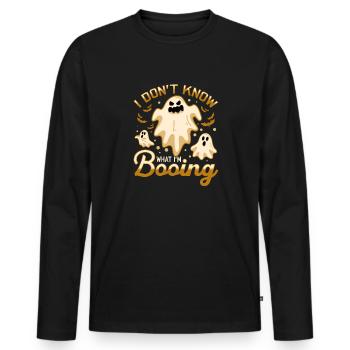 I don't know what I'm BOOING - Männer Premium Bio Langarmshirt - Schwarz - Vorne - Nico (187cm)