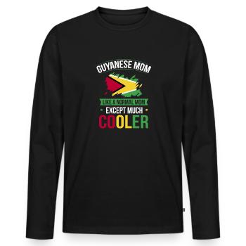 Guyana Flag Guyanese Guyana - Men's Premium Organic Long Sleeve Shirt - black - Front - Nico (187cm)