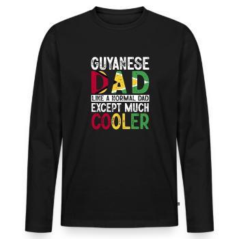 Guyana Drapeau Guyanais Guyana - T-shirt manches longues Premium bio Homme - noir - Devant - Nico (187cm)