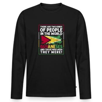 Guyana Flag Guyanese Guyana - Men's Premium Organic Long Sleeve Shirt - black - Front - Nico (187cm)