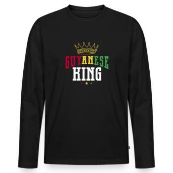 Guyana Flag Guyanese Guyana - Men's Premium Organic Long Sleeve Shirt - black - Front - Nico (187cm)