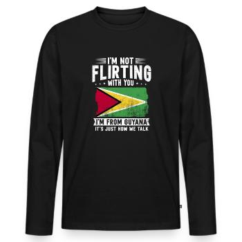 Guyana Flag Guyanese Guyana - Men's Premium Organic Long Sleeve Shirt - black - Front - Nico (187cm)