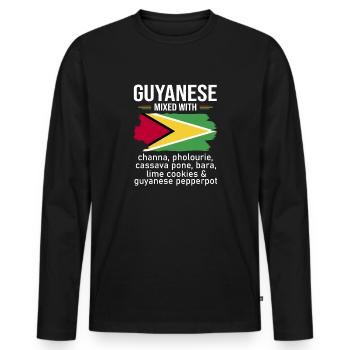 Guyana Flag Guyanese Guyana - Men's Premium Organic Long Sleeve Shirt - black - Front - Nico (187cm)
