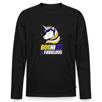 Bosnie-Herzégovine Drapeau Bosnie - T-shirt manches longues Premium bio Homme - noir - Devant - Nico (187cm)
