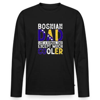 Bosnie-Herzégovine Drapeau Bosnie - T-shirt manches longues Premium bio Homme - noir - Devant - Nico (187cm)
