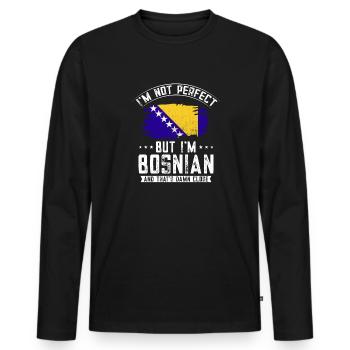 Bosnie-Herzégovine Drapeau Bosnie - T-shirt manches longues Premium bio Homme - noir - Devant - Nico (187cm)
