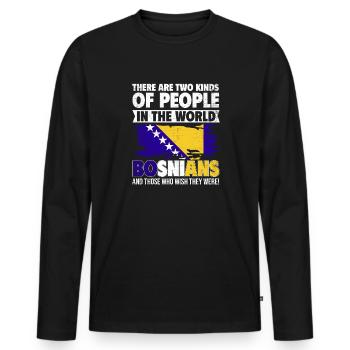 Bosnien und Herzegowina Flagge Bosnien - Männer Premium Bio Langarmshirt - Schwarz - Vorne - Nico (187cm)