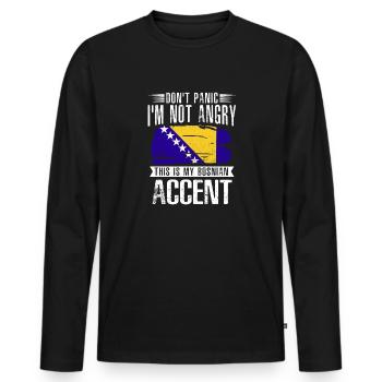 Bosnien und Herzegowina Flagge Bosnien - Männer Premium Bio Langarmshirt - Schwarz - Vorne - Nico (187cm)