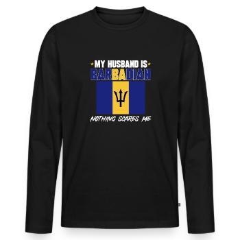 Barbados Flagge Barbadier Bajan - Männer Premium Bio Langarmshirt - Schwarz - Vorne - Nico (187cm)