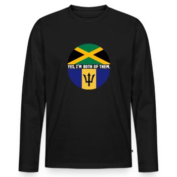 Drapeau de la Barbade Bayan barbadien - T-shirt manches longues Premium bio Homme - noir - Devant - Nico (187cm)