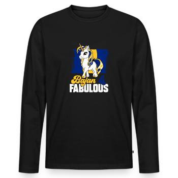 Drapeau de la Barbade Bayan barbadien - T-shirt manches longues Premium bio Homme - noir - Devant - Nico (187cm)