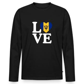 Drapeau de la Barbade Bayan barbadien - T-shirt manches longues Premium bio Homme - noir - Devant - Nico (187cm)