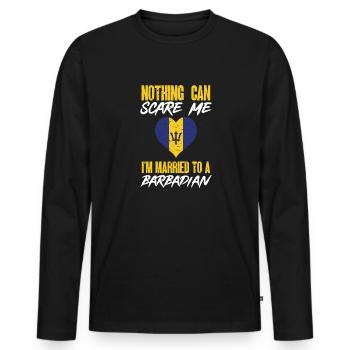 Drapeau de la Barbade Bayan barbadien - T-shirt manches longues Premium bio Homme - noir - Devant - Nico (187cm)