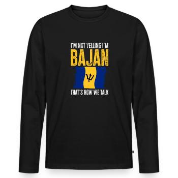 Drapeau de la Barbade Bayan barbadien - T-shirt manches longues Premium bio Homme - noir - Devant - Nico (187cm)