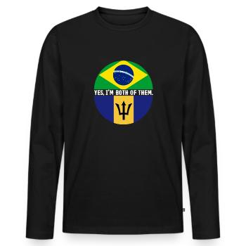 Barbados Flagge Barbadier Bajan - Männer Premium Bio Langarmshirt - Schwarz - Vorne - Nico (187cm)