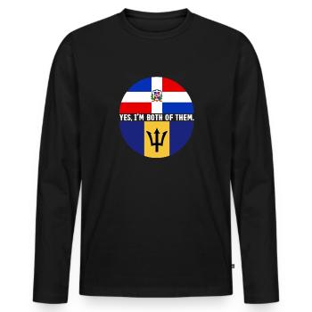 Barbados flag Barbadian bayan - Men's Premium Organic Long Sleeve Shirt - black - Front - Nico (187cm)