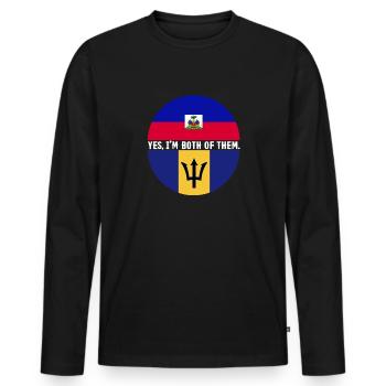 Drapeau de la Barbade Bayan barbadien - T-shirt manches longues Premium bio Homme - noir - Devant - Nico (187cm)
