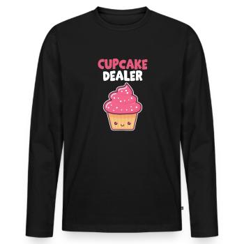 Mignon Cupcake Dealer Chef pâtissier Baking Baker - T-shirt manches longues Premium bio Homme - noir - Devant - Nico (187cm)