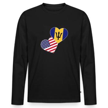 Drapeau de la Barbade Bayan barbadien - T-shirt manches longues Premium bio Homme - noir - Devant - Nico (187cm)
