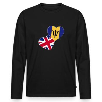 Drapeau de la Barbade Bayan barbadien - T-shirt manches longues Premium bio Homme - noir - Devant - Nico (187cm)