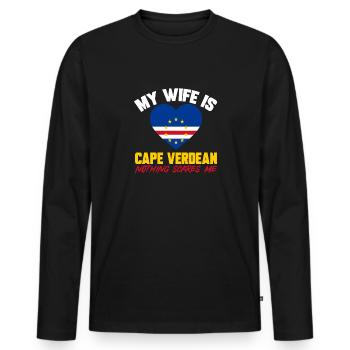Kap Verde Flagge Cabo Verde Flagge - Männer Premium Bio Langarmshirt - Schwarz - Vorne - Nico (187cm)