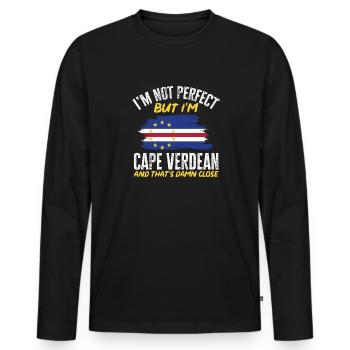 Kap Verde Flagge Cabo Verde Flagge - Männer Premium Bio Langarmshirt - Schwarz - Vorne - Nico (187cm)