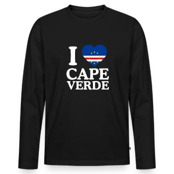 Kap Verde Flagge Cabo Verde Flagge - Männer Premium Bio Langarmshirt - Schwarz - Vorne - Nico (187cm)