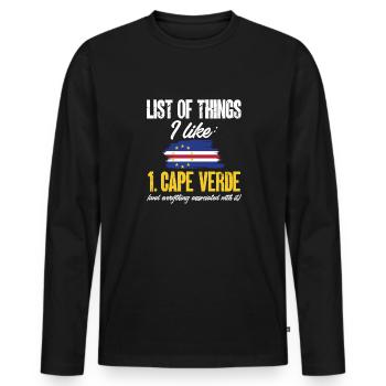 Kap Verde Flagge Cabo Verde Flagge - Männer Premium Bio Langarmshirt - Schwarz - Vorne - Nico (187cm)