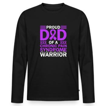 Proud father of a warrior with chronic - Men's Premium Organic Long Sleeve Shirt - black - Front - Nico (187cm)