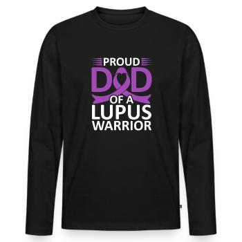Proud father of a lupus warrior Purple Ribbon - Men's Premium Organic Long Sleeve Shirt - black - Front - Nico (187cm)