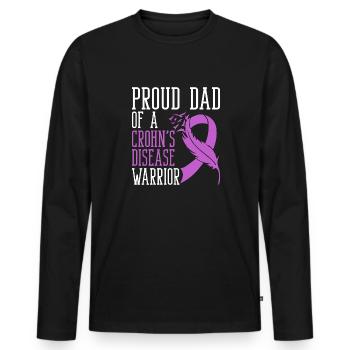 Stolzer Vater Eines Morbus-crohn-kriegers - Männer Premium Bio Langarmshirt - Schwarz - Vorne - Nico (187cm)