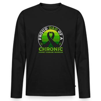 Proud father of a warrior with chronic - Men's Premium Organic Long Sleeve Shirt - black - Front - Nico (187cm)
